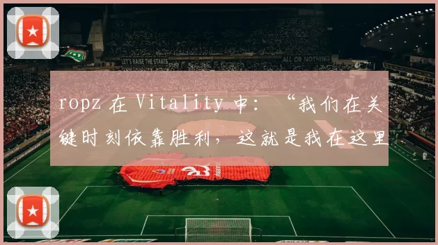 ropz 在 Vitality 中：“我们在关键时刻依靠胜利，这就是我在这里的原因”