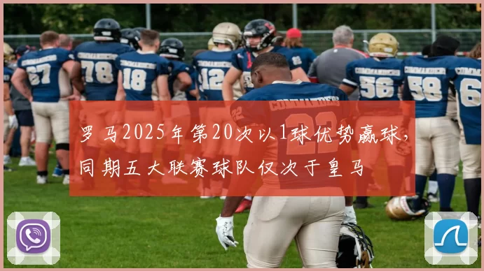罗马2025年第20次以1球优势赢球，同期五大联赛球队仅次于皇马